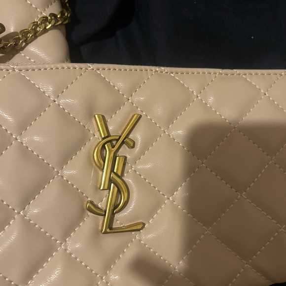 Yves Saint Laurent Quilted Tan Tote Bag - Picture 14 of 17